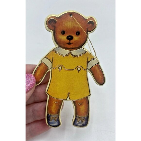 Vintage Christmas Ornament Lot 5 Victorian Teddy Bear Nativity Kitty Polar Bear - Picture 8 of 11